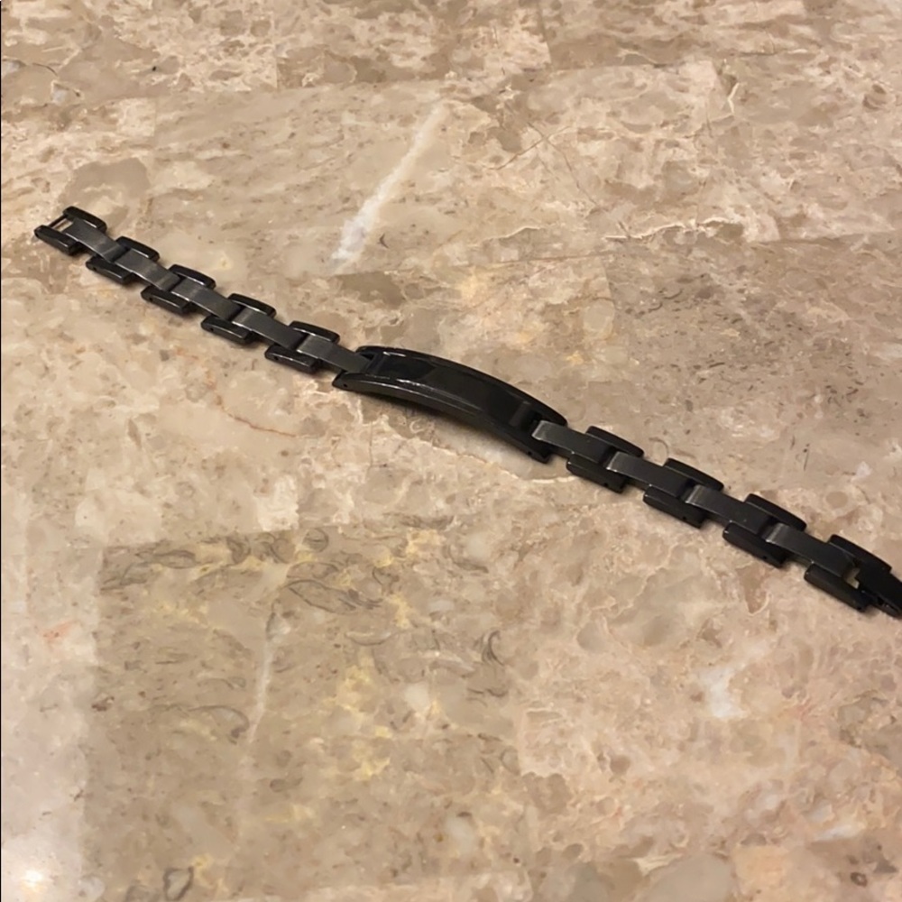Men’s Stainless Steel Black Heavy Link Bracelet